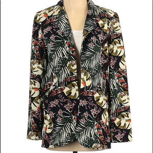 Cynthia Rowley Tropical Print Blazer Jacket Small